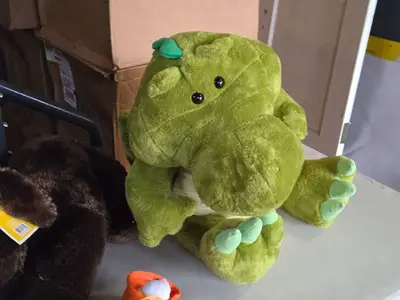 Lot of (4) Stuffed Animals - 24" Crocodile, 20" Elephant, 24" Dog, 12" Yolo Chipmunk