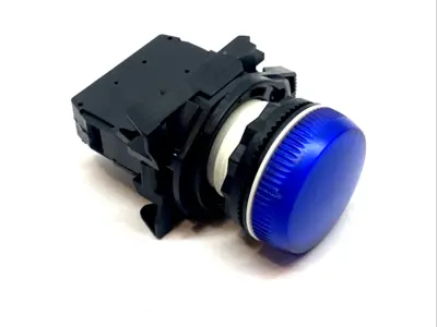 USED ALLEN-BRADLEY BLUE 22MM PILOT LIGHT W/ 800F‑N5R 120V