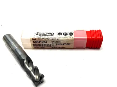 New | in-Stock ACCUPRO SQUARE END MILL: 1/2" DIA, 1" LOC, 4 FLUTE, SOLID CARBIDE Carbide Endmills | Maverick Industrial Sales #1105784