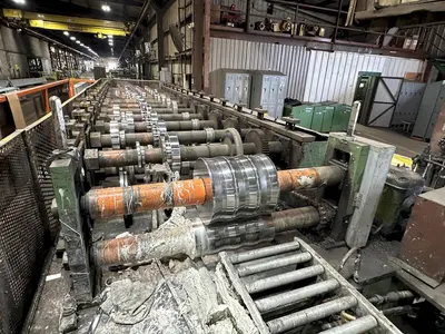 15 STAND  X 3" ARBOR  X 50" PEARSON LOC SEAM ROLL FORMING PANEL MILL. STOCK # 0663325
