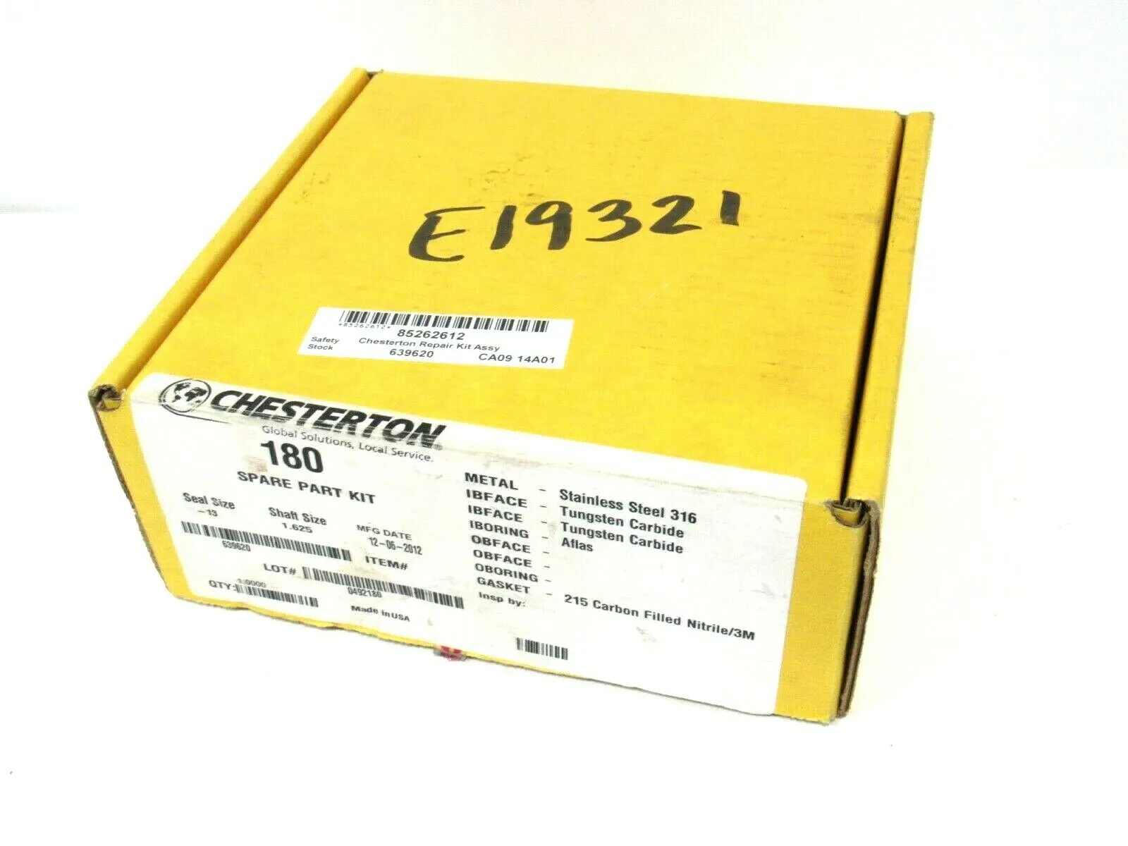 NEW CHESTERTON 180 SPARE PARTS KIT 639620 SEAL SZ.-13 SHAFT SZ.1.625
