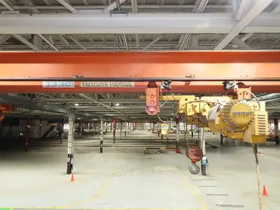 Cleveland Tramrail 3 Ton Underhung Bridge Crane 45' 10" Span Acco Wright Hoist