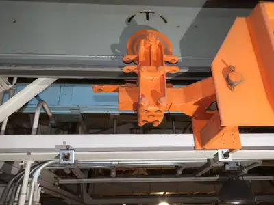 Cleveland Tramrail P&H 15 Ton Double Girder Underhung Bridge Crane 45' Span