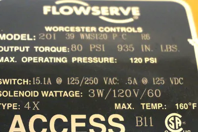 NEW WORCESTER FLOWSERVE 201-39-WMS120-PC-R6 CONTROL VALVE 20139WMS120