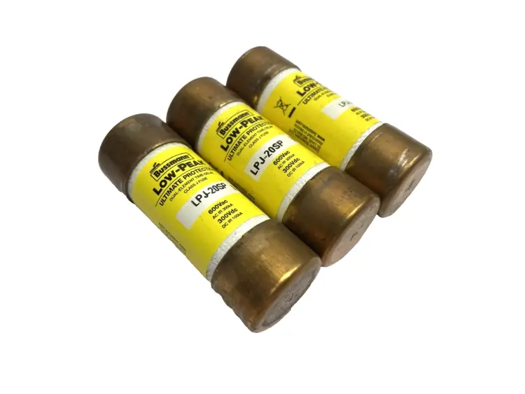 Used BUSSMANN LOW-PEAK TIME DELAY DUAL ELEMENT FUSE CLASS J 20A LOT OF 3 Fuses | Maverick Industrial Sales #1105791