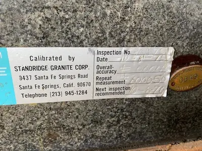24" X 36" X 6" GRANITE SURFACE PLATE. STOCK # 1160420