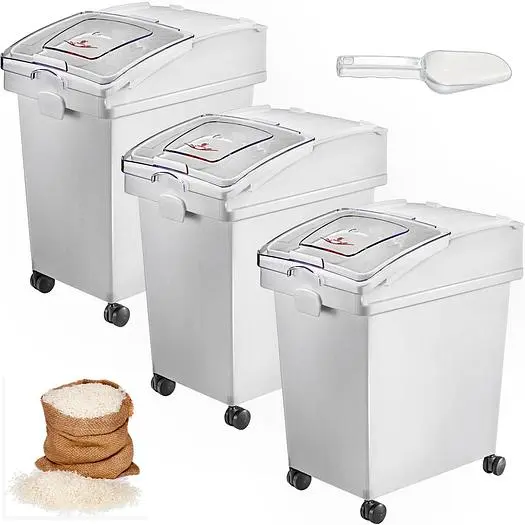 Ingredient bins - 6.6. gallon mobile - 3 pack