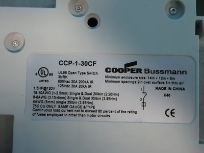 New | in-Stock COOPER BUSSMANN CCP130CF Disconnects Ohio US | HGR 24 #1149379