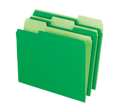 Office Depot 2-Tone File Folders, 1/3 Cut, Letter Size, Bright Green, Box Of 100