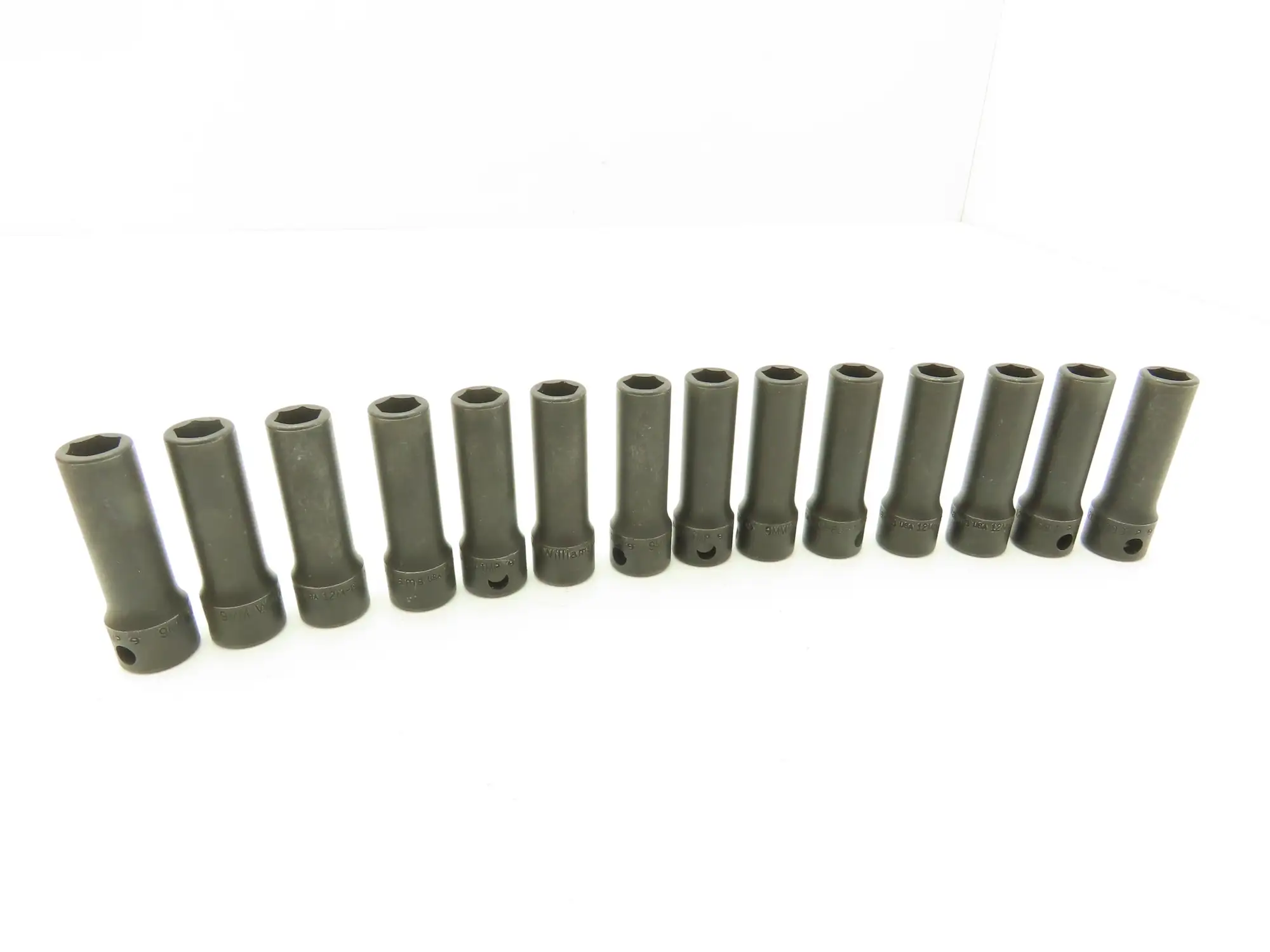 Williams 12M-609 IMP 3/8" Drive 9MM 6 Point Impact Socket Deep 2-1/8"L Lot of 14
