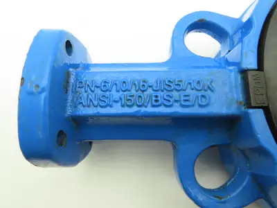 GOLD 050518 5" Wafer Butterfly Valve Only 1/2" Shaft