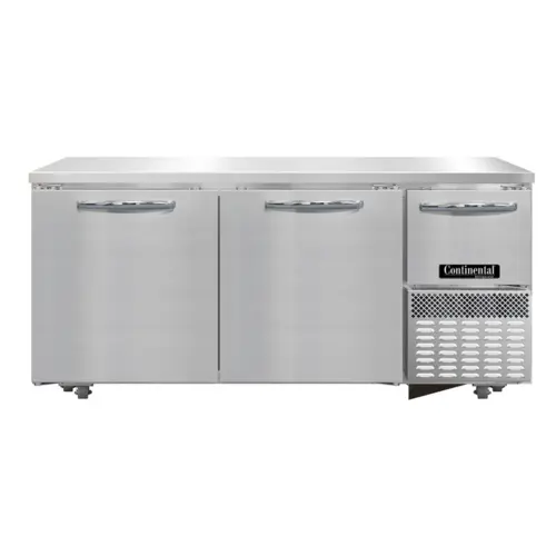 Continental FA68SN-U 68"W Undercounter Freezer W/ (3) Sections & (3) Doors, 115v