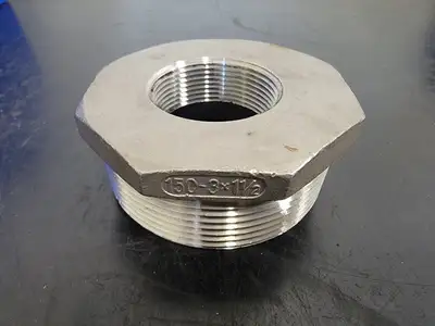 3" x 1-1/2" 316 Stainless Steel Hex Head Reducing Bushing (Box of 2)