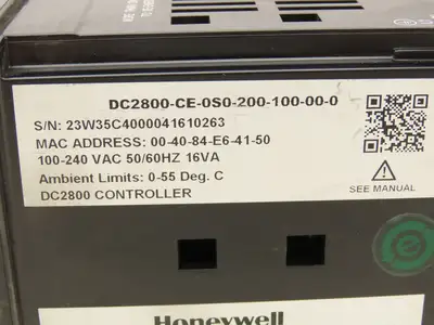 Honeywell DC2800CE0S0200100000 DC2800 Universal Digital Temperature Controller