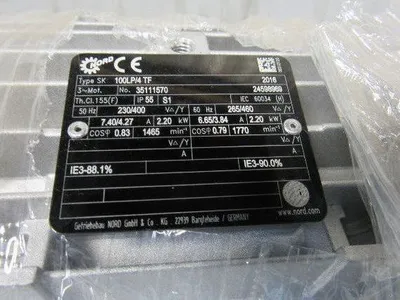 Nord 100LP/4TF 12.84:1 Ratio 114RPM 2.2kW Right Hand Output Gear Motor