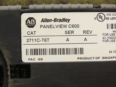 Allen Bradley 2711C  -T6T PanelView 1000 HMI Control Panel Ser A Rev A 24VDC