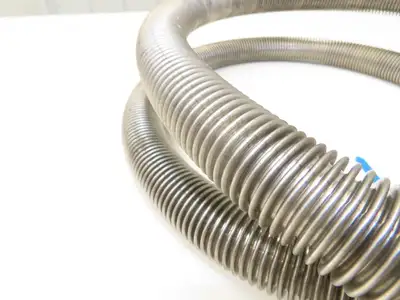 Stainless Steel Flexible Vacuum Hose 1"ID x 98"L 1.5" Flanged Ends ISO-KF NW40