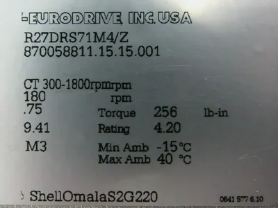 NEW SEW EURODRIVE R27DRS71M4/Z GEAR MOTOR 9.41:1