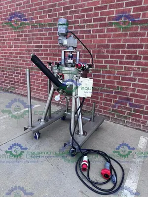 USED LEE INDUSTRIES 50 LITER STAINLESS STEEL JACKETED REACTOR W/MIXER, SCRAPER MFG 23