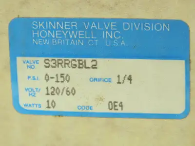 Skinner S3RRGBL2 Directional Control Valve 5-Way 2 Pos 120V 150 PSI 1/4" NPT