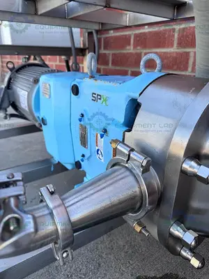 USED SPX WAUKESHA CHERRY-BURRELL 130 U2 ROTARY LOBE PUMP MFG 2016, 3"  W/ 10 HP MOTOR