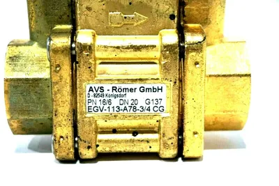 NEW AVS ROMER GMBH EGV-113-A78-3/4 CG SOLENOID VALVE 16/6 EGV113A7834CG