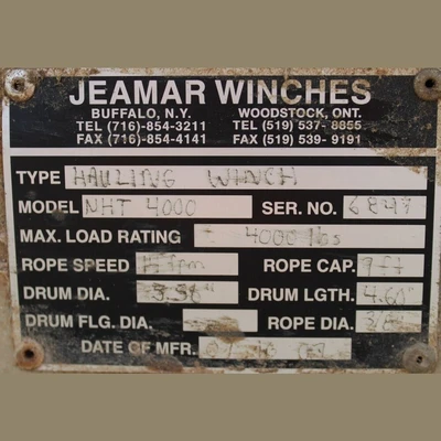 4000 lb. Jeamar Electric Tugger Hoist for Sale