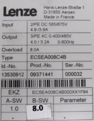 NEW LENZE ECSEA008C4B SERVO MODULE