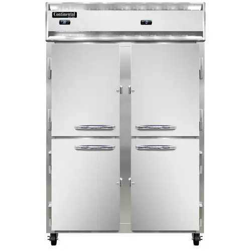 Continental 2RFNHD 52" Two Section Commercial Combo Refrigerator Freezer - Solid Doors, Dual Temp, 115v