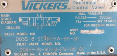 NEW VICKERS DG5S-8-2CTM-FW-B5-30 CONTROL VALVE DG4V-3S-6C-M-FW-B5-60
