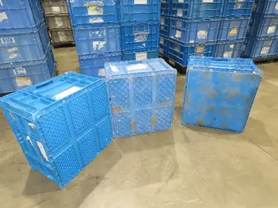 ORBIS Stakpak BLUE Stackable Plastic Tote Container Bin 24x22x14"  Lot of 24