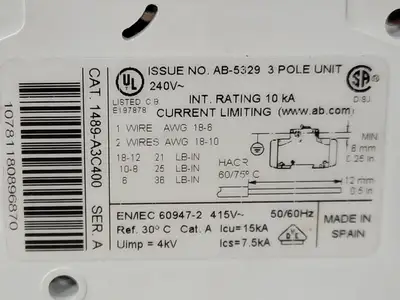 USED ALLEN-BRADLEY 1489-A3C400