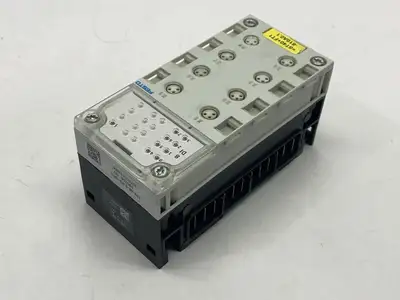 CPX-AB-8-M8-3POL, 195706, CPX-GE-EV | Festo CPX-AB-8-M8-3POL Manifold Block 195706 w/ CPX-GE-EV Interlinking Block - Used