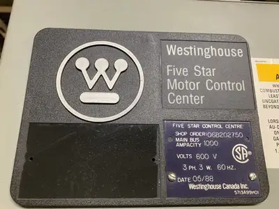 Five Star Double-Sided Motor Control Center (MCC), 600V Max., 1000A, 4 Buckets
