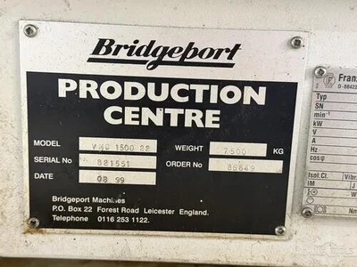 USED BRIDGEPORT VMC 1500 PORTAL