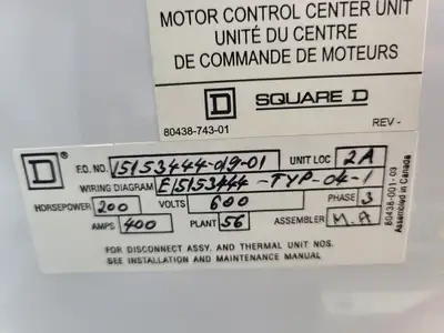 USED SQUARE D MODEL 6