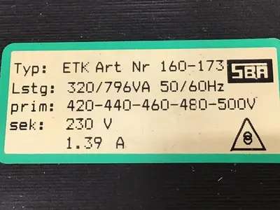 USED SBA ETK 160-173