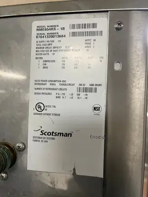 Used Scotsman Used 21" Scotsman NME654RS-1B 615lb Nugget Ice Machine 115V with Condenser As-Is Ice Machines Illinois US | Falcon Restaurant Supply #1375120