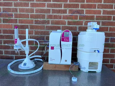 USED MILLIPORE ELIX ADVANTAGE 15  WATER PURIFYING SYSTEM W/ E-POD, 30L PE TANK