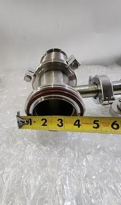 MDC KAV-100 PNEUMATIC ANGLE VALVE with EDWARDS HIGH VACUUM ADAPTER PIPES