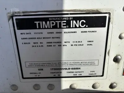 Used 2020 TIMPTE 42-foot Hopper Bottom Grain Hopper Trailers Iowa US | Wind River Equipment Finance LLC #1557938