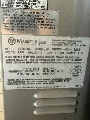USED MARKET FORGE INDUSTRIES FT40GL