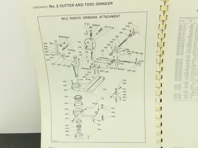 Cincinnati No 2 DO Cutter & Tool Grinder Owner Operator Instruction Manual