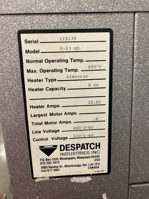 DESPATCH V-23HD Ovens | Mohawk Machinery (3)