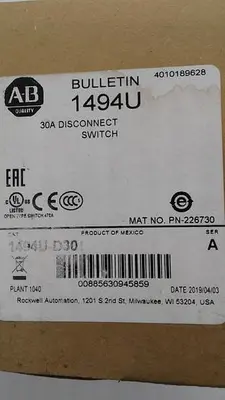 New | in-Stock ALLEN-BRADLEY ALLEN-BRADLEY 1494U-D30 SER A Misc Electrical & Power Parts | ND Industrial Surplus #1211865