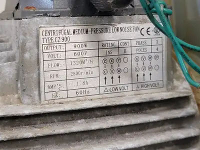 CZ900 Centrifugal Medium Pressure Low Noise Fan