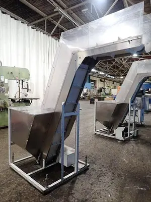stainless Feed hopper 8" w x 90 " h Hoosier MFG