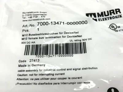 New | in-Stock Murrelektronik Bus Terminating Plug Female, M12 5-Pole Bus Bars & Plugs Michigan US | Maverick Industrial Sales #1487468