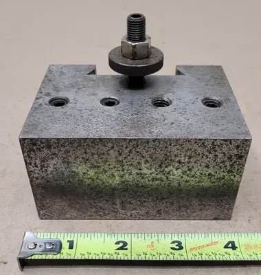 LATHE TOOLING, QC BORING BAR HOLDER, 1IN BORE, 2H X 3L X 4W, 2-1/4IN WEDGE, 1/2IN BUSHING