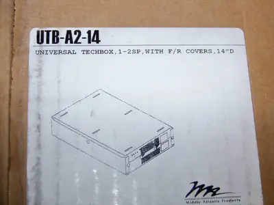 Middle Atlantic Ultra-Quiet Two-Fan Panel UQFP-2, Universal Techbox UTB-A2-14 and 2SP Clamping Rack Shelf RC-2